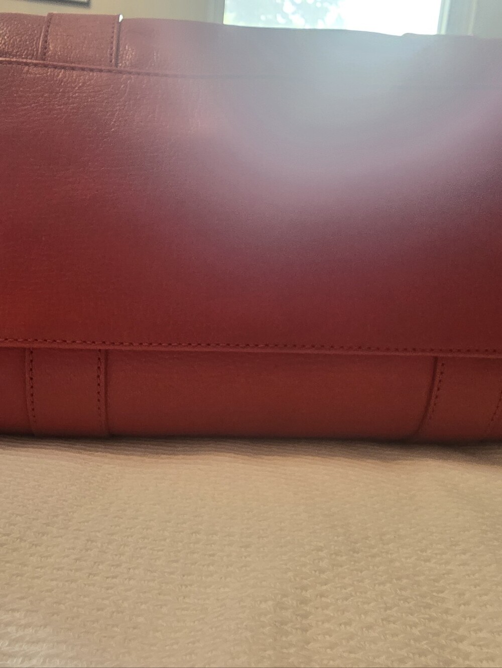 Mulberry Red Leather Top-Handle Satchel - Picture 5 of 8